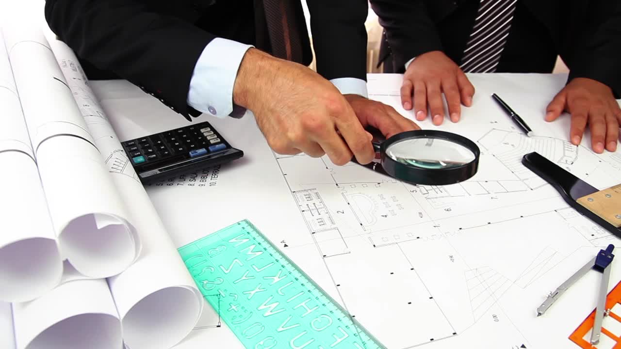 Stock Video Men In Suits Working On An Architectural Dis Animated Wallpaper