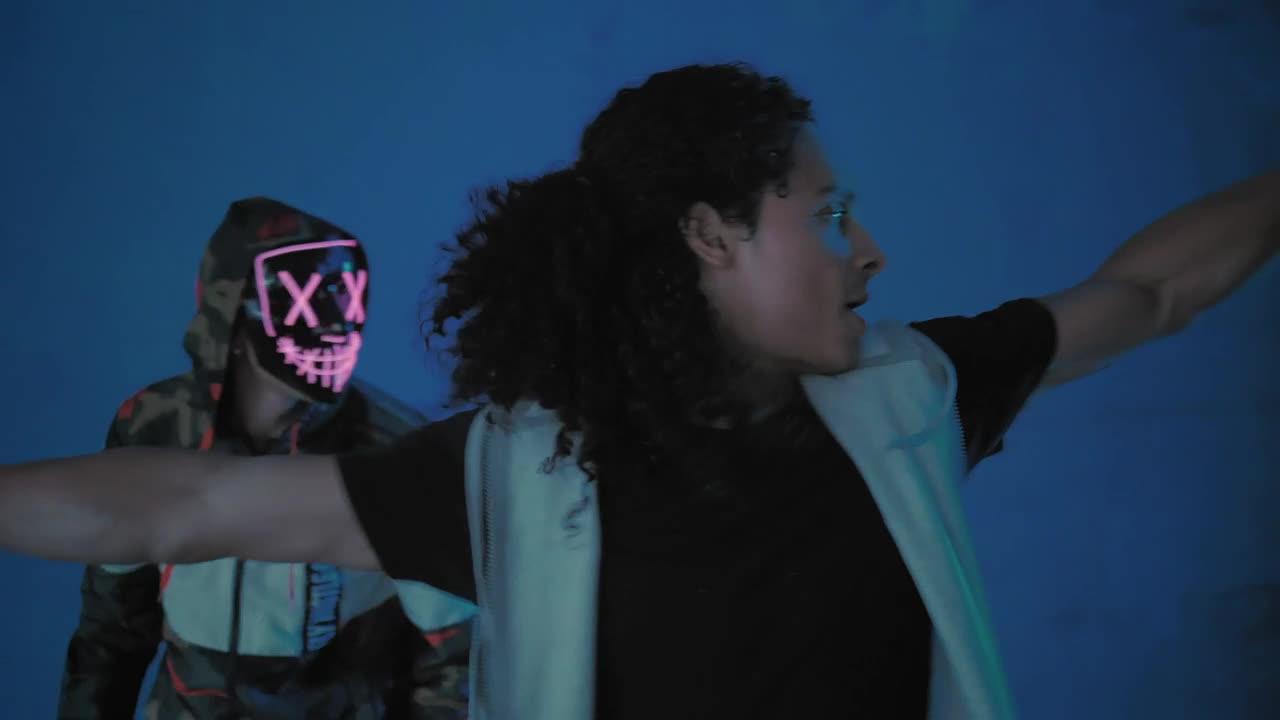 Stock Video Men Dancing On A Blue Backgroun Animated Wallpaper