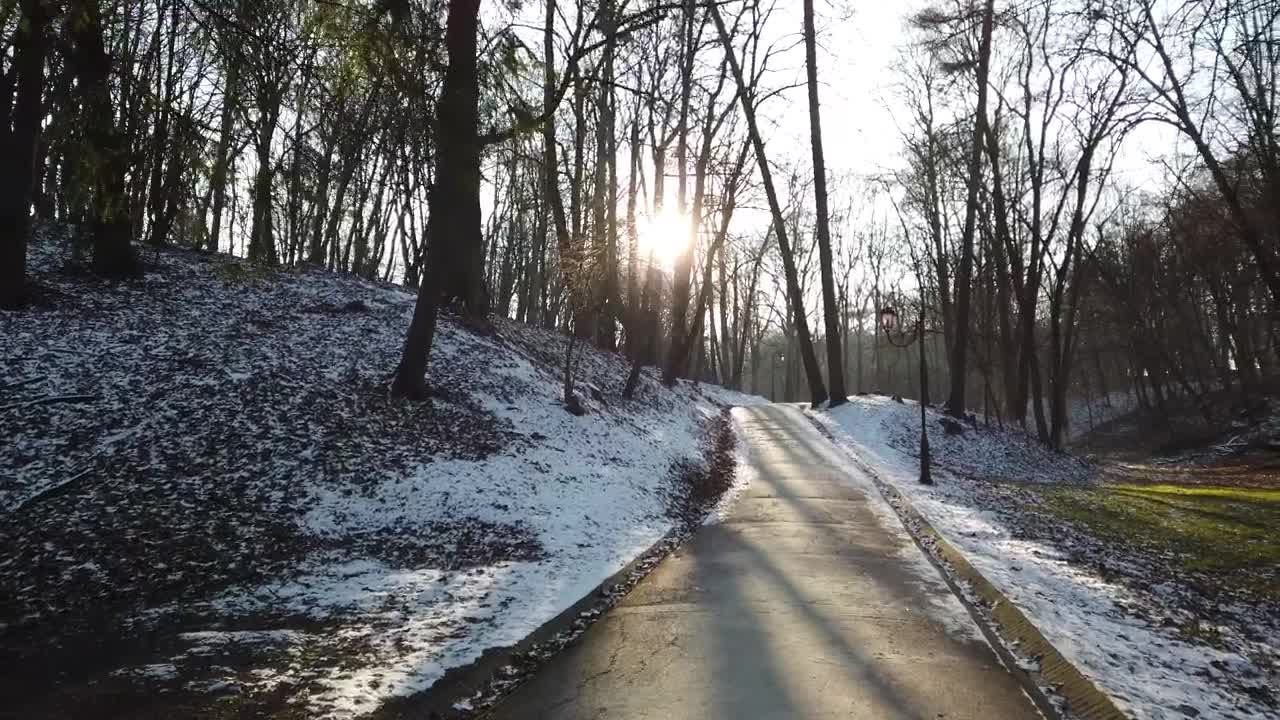 Stock Video Melting Snow Across A Par Animated Wallpaper