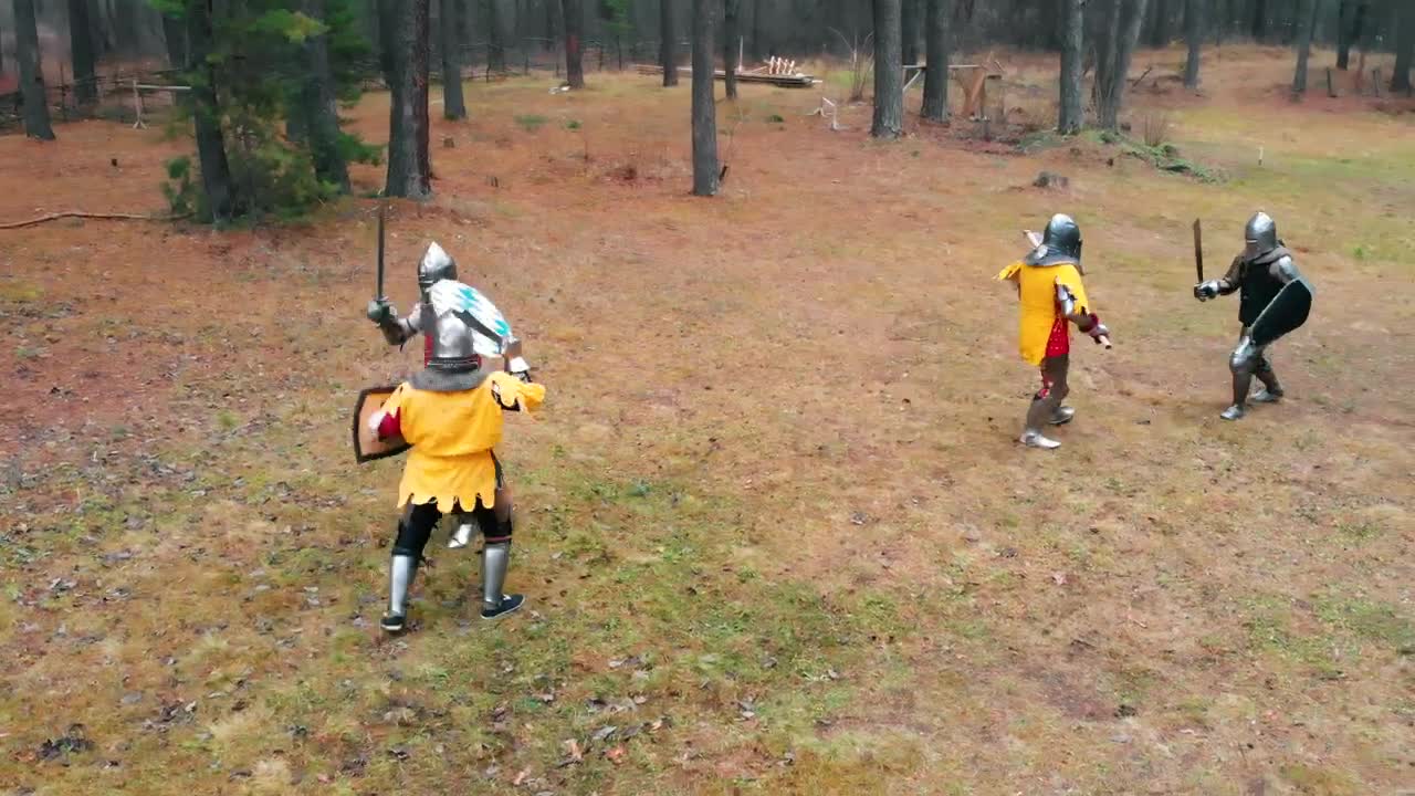 Stock Video Medieval Knights Having A Training Figh Animated Wallpaper