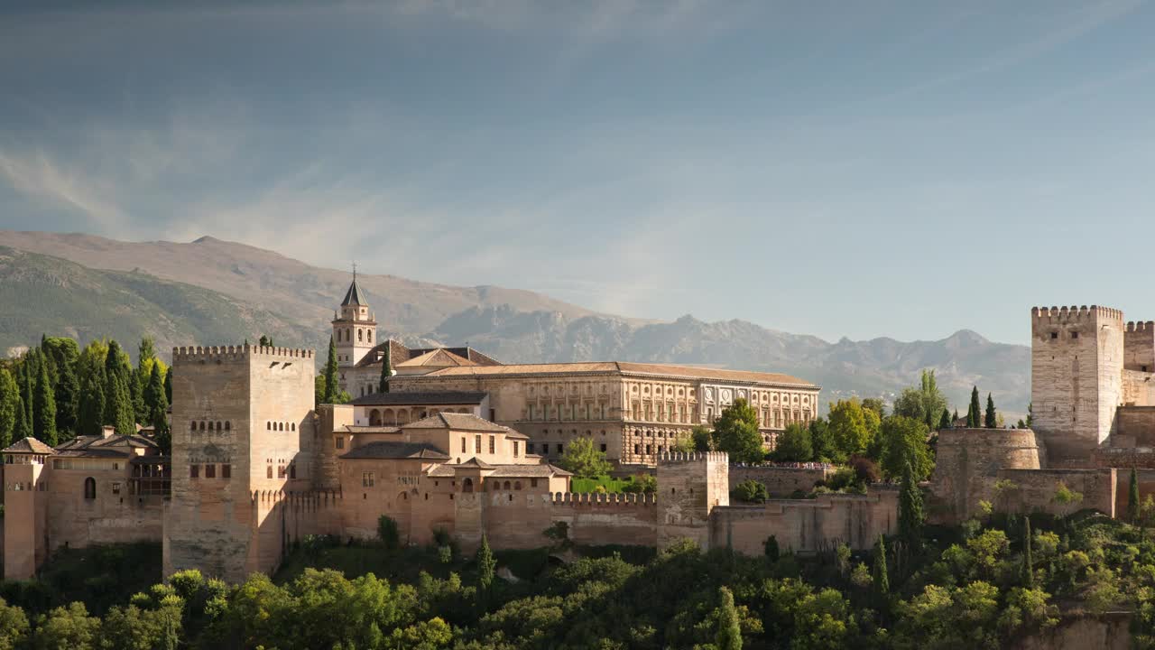 Stock Video Medieval City Of The Halambra Seen From Afa Animated Wallpaper
