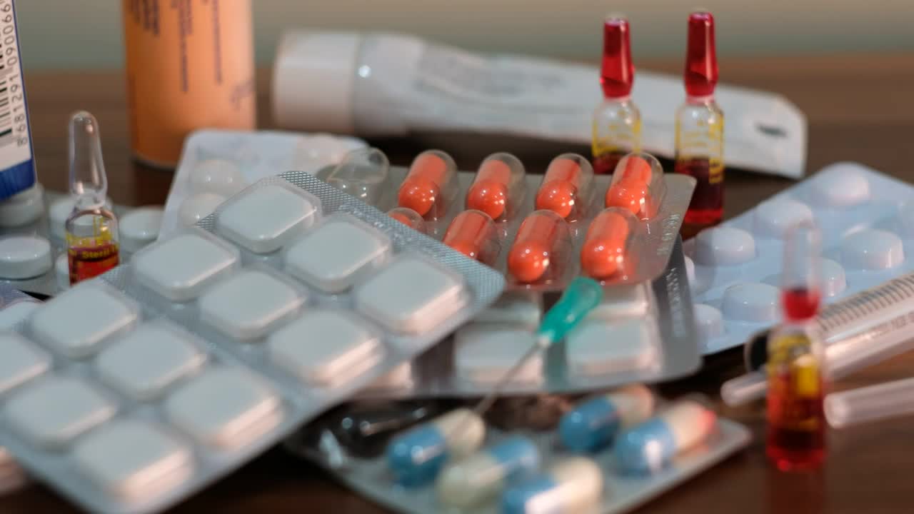 Stock Video Medications Piled U Animated Wallpaper