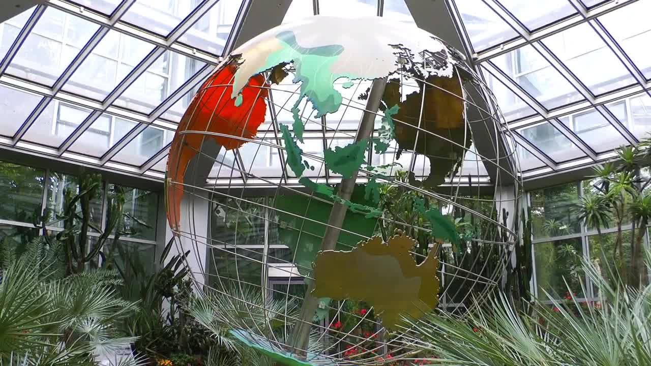 Stock Video Mechanical World Globe In A Greenhous Animated Wallpaper