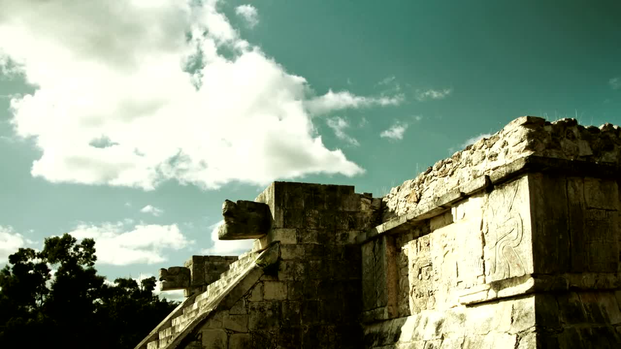 Stock Video Mayan Ruins And The Sk Animated Wallpaper