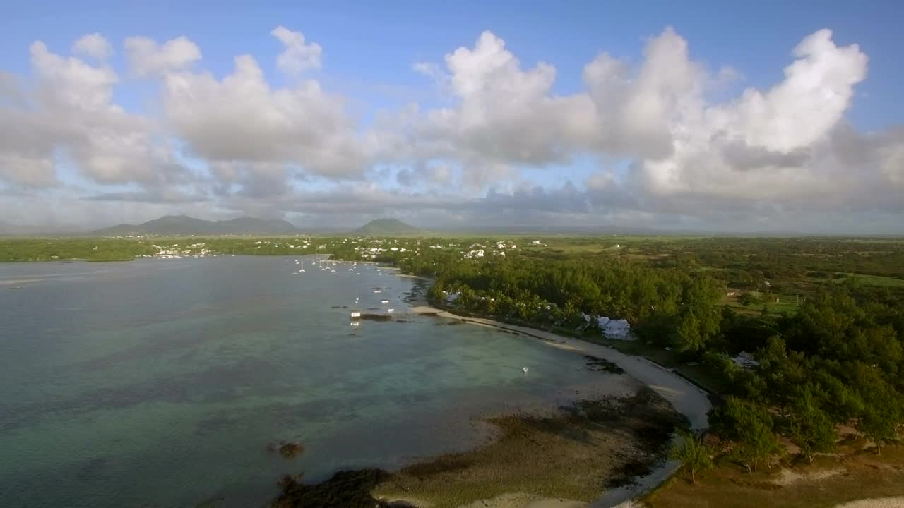 Stock Video Mauritius Coastline With Cloud Animated Wallpaper