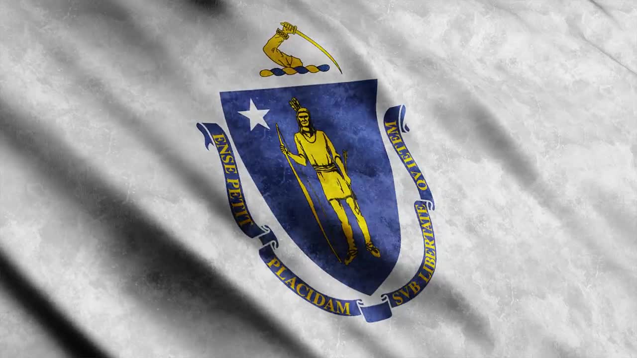 Stock Video Massachusetts Flag Animated Wallpaper