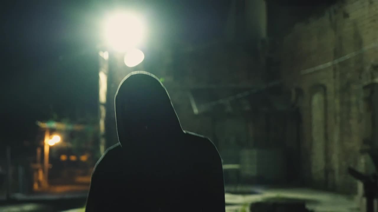 Stock Video Masked Man Roaming Stree Animated Wallpaper