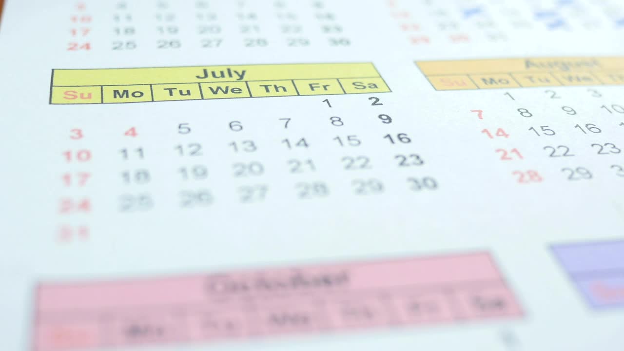 Stock Video Marking A Calendar In Jul Animated Wallpaper
