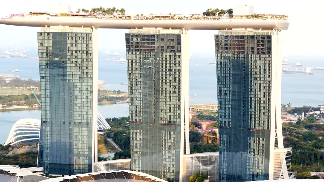 Stock Video Marina Bay Sands At Sunset Seen From Abov Animated Wallpaper