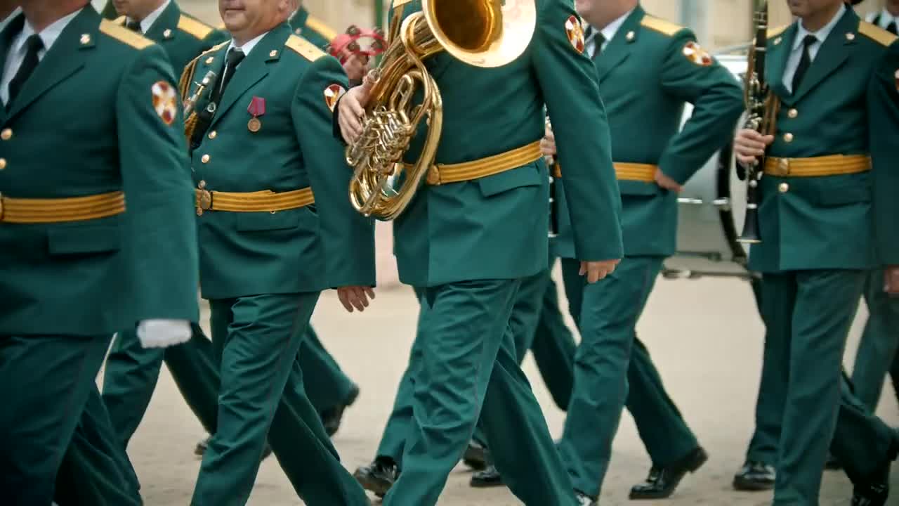 Stock Video Marching Band On The Stree Animated Wallpaper