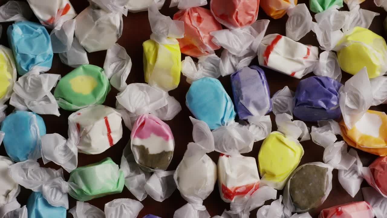 Stock Video Many Wrapped Sweets Slowly Spinnin Animated Wallpaper