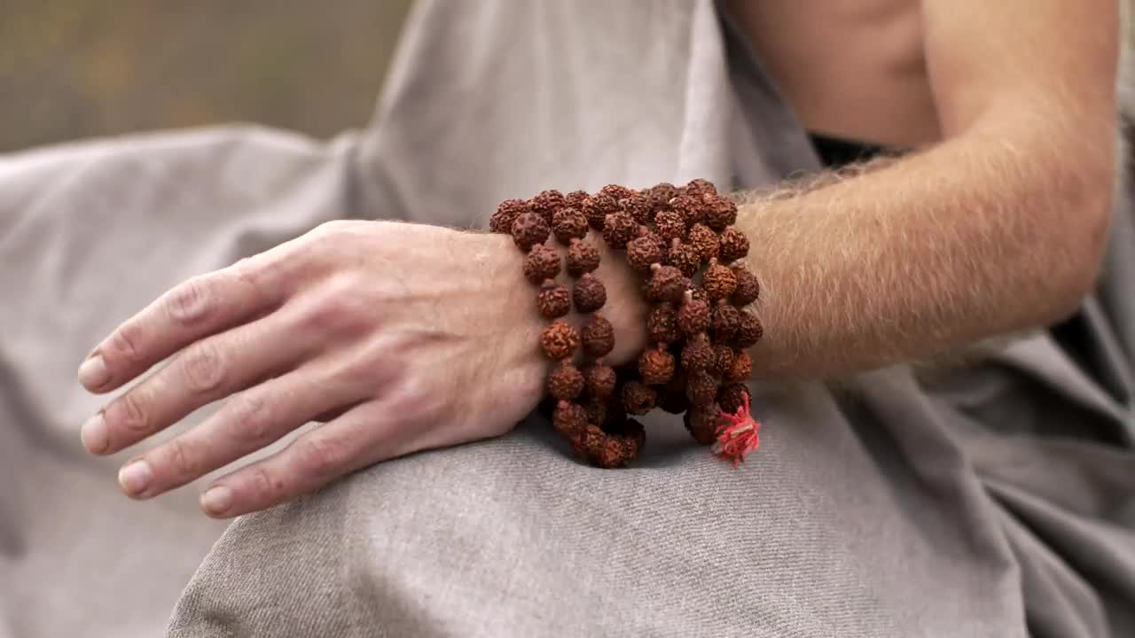 Stock Video Mans Hands When Starting Meditatio Animated Wallpaper