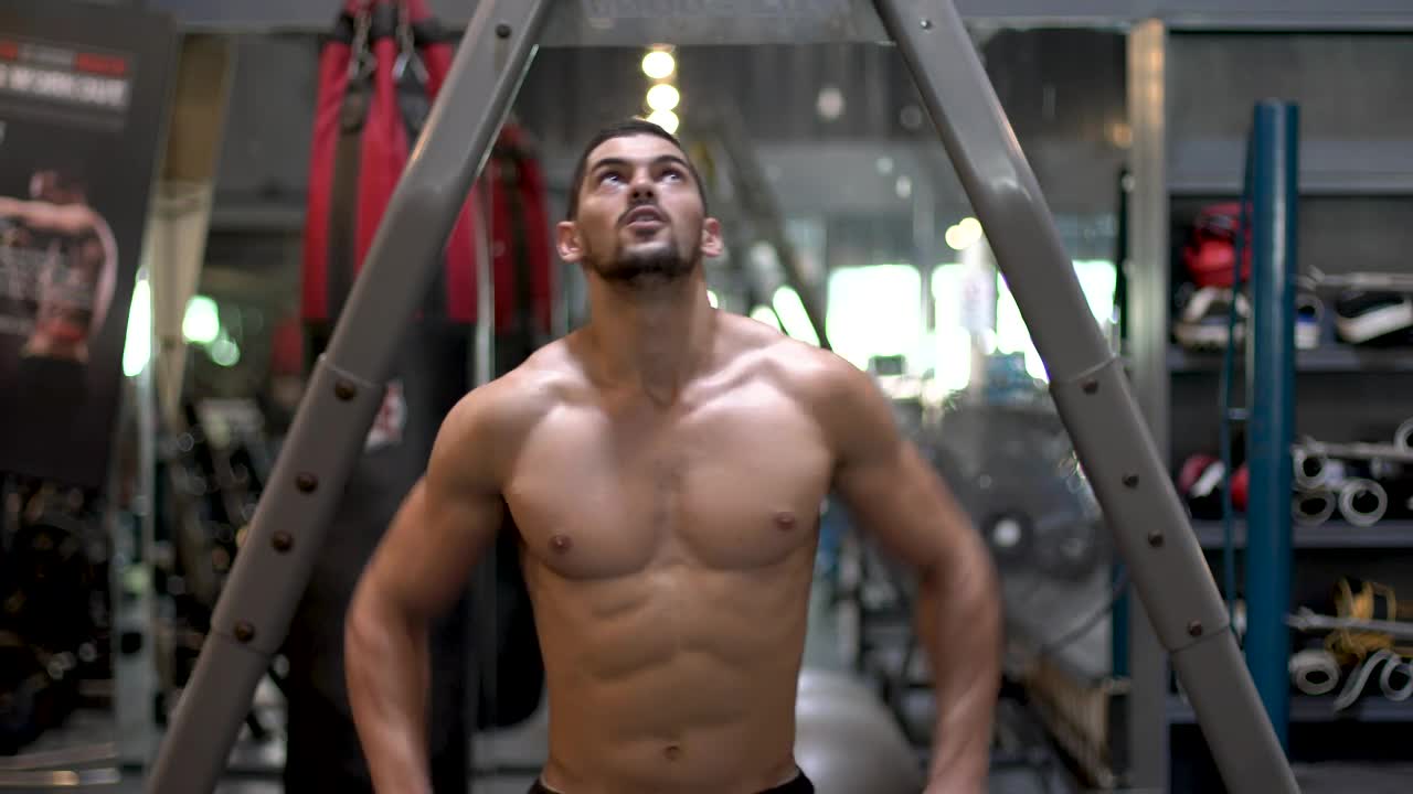 Stock Video Man Working Out In A Gy Animated Wallpaper