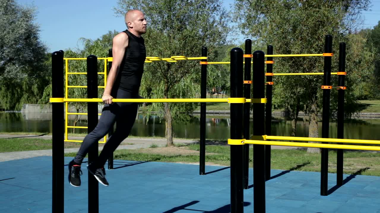 Stock Video Man Working Out At A Park Gy Animated Wallpaper
