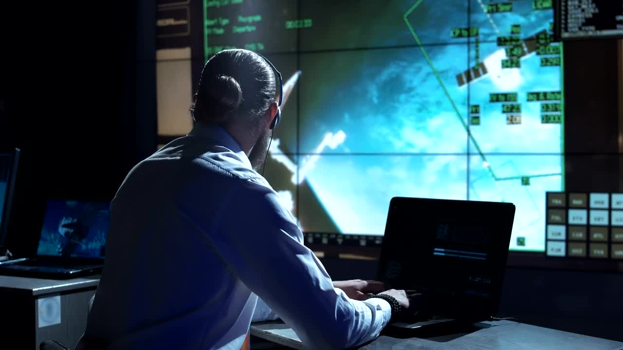 Stock Video Man Working On Space Cente Animated Wallpaper