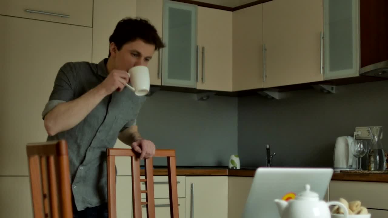 Stock Video Man Working On The Kitche Animated Wallpaper