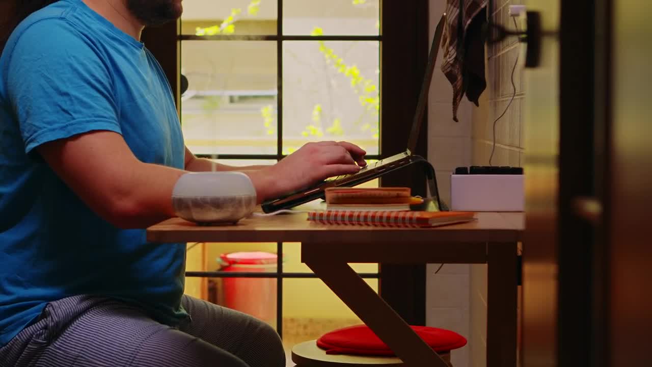 Stock Video Man Working From Hom Animated Wallpaper