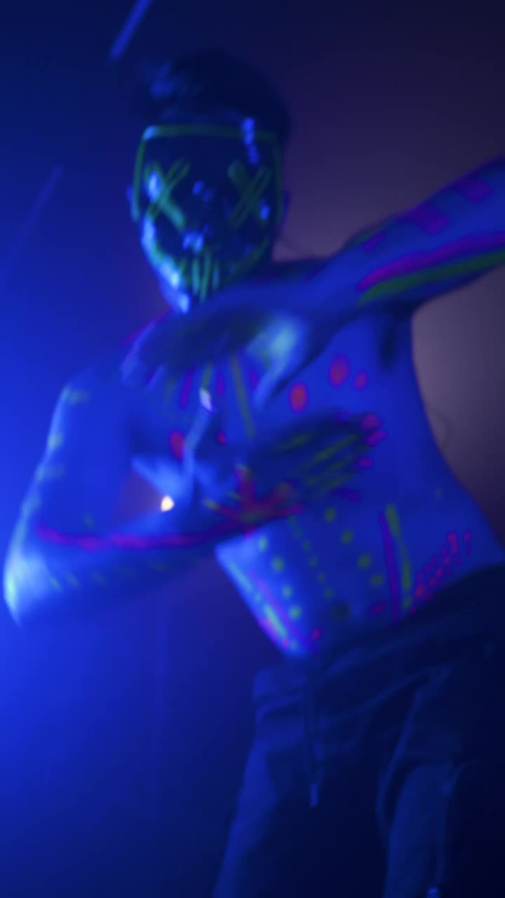 Stock Video Man With Mask Dancing In Front Of The Camer Animated Wallpaper