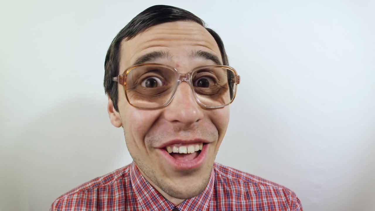 Stock Video Man With Glasses Surprised Portrai Animated Wallpaper
