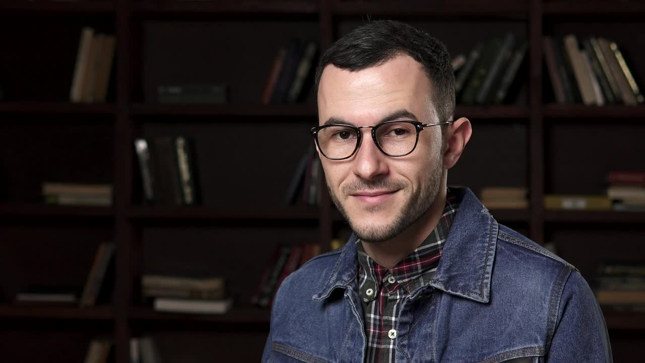 Stock Video Man With Glasses Laughin Animated Wallpaper