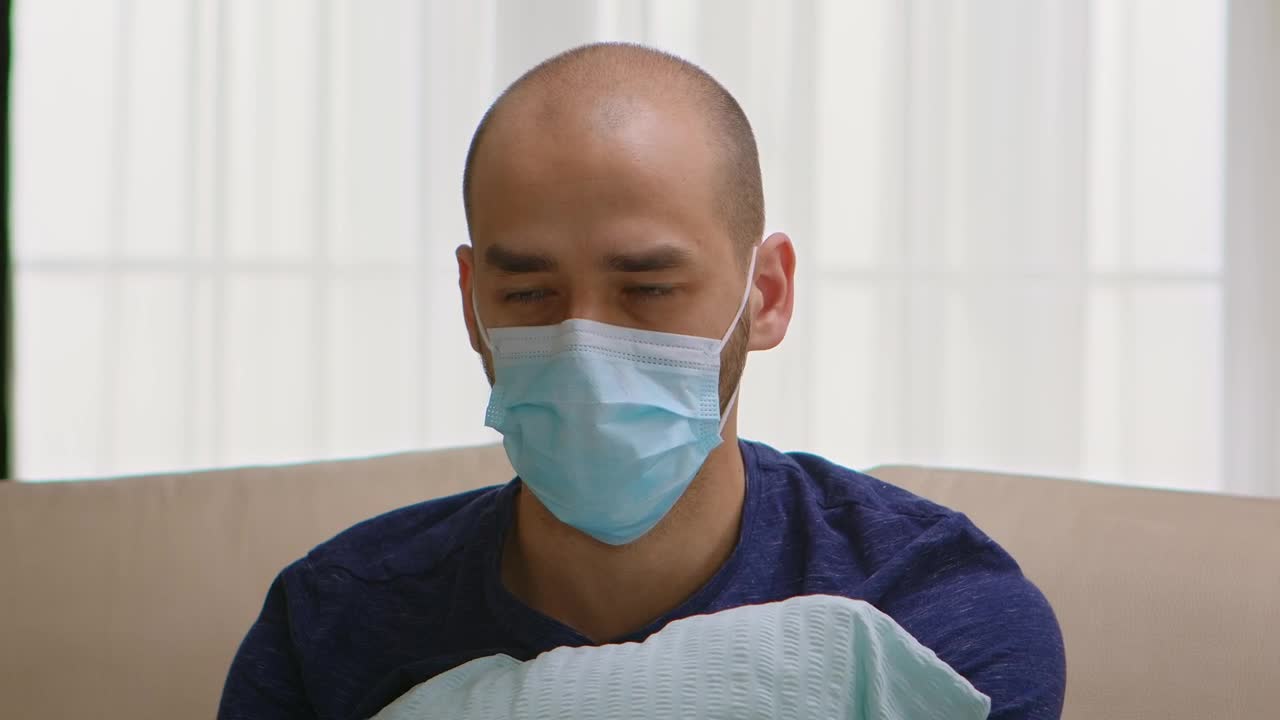 Stock Video Man With A Protection Mas Animated Wallpaper