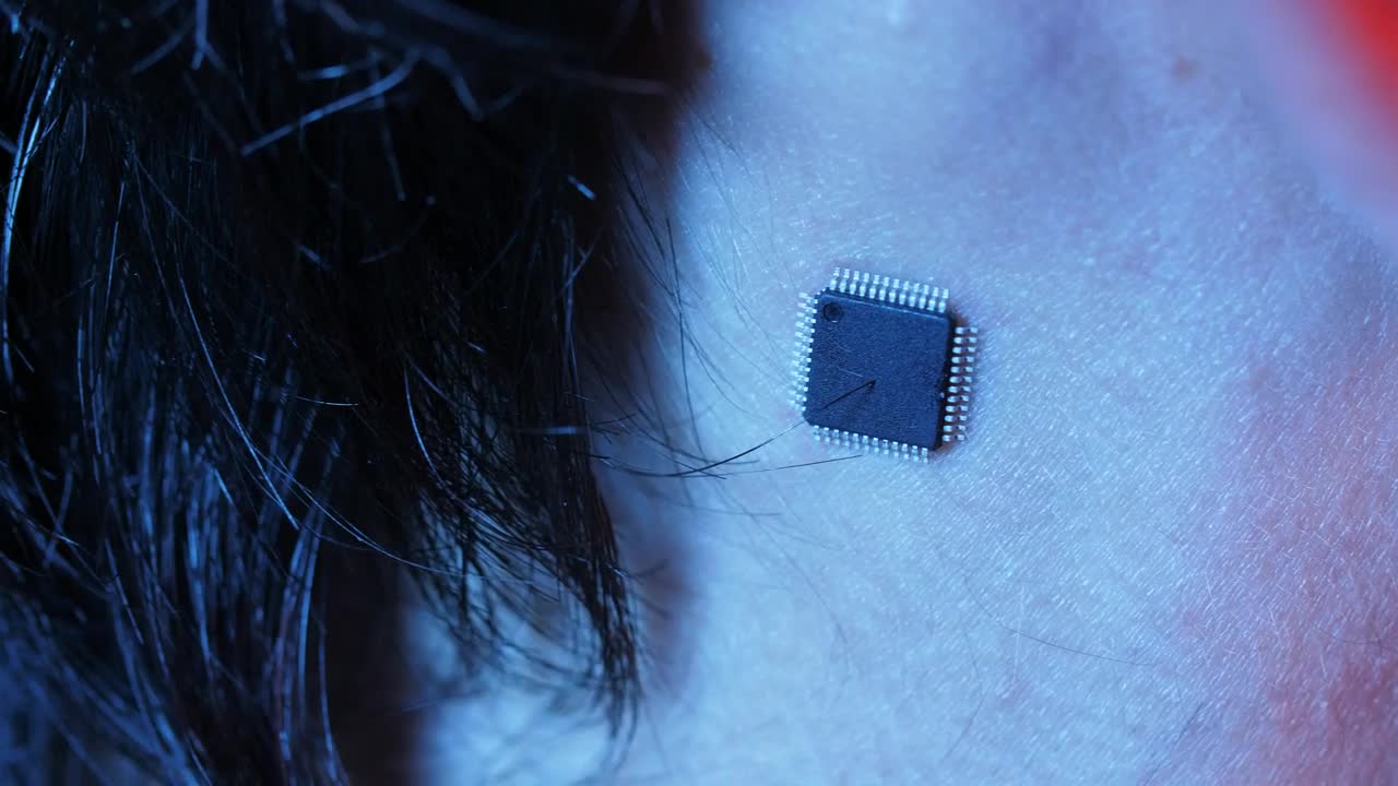 Stock Video Man With A Chip Implan Animated Wallpaper