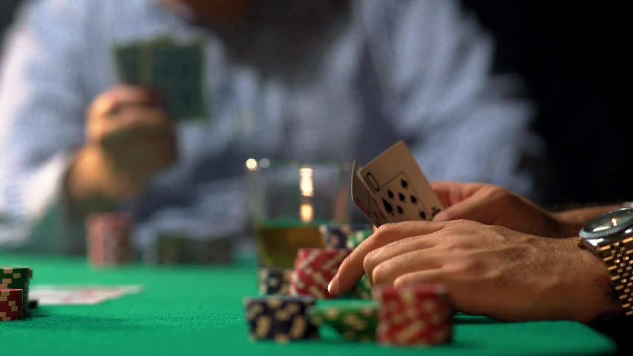 Stock Video Man Winning A Poker Gam Animated Wallpaper