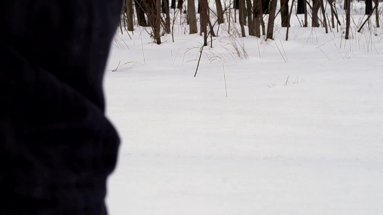 Stock Video Man Walking In Deep Sno Animated Wallpaper