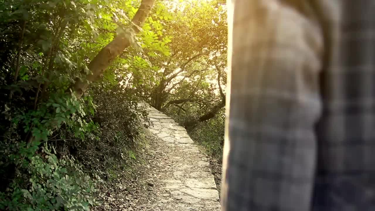 Stock Video Man Walking In An Autumn Garde Animated Wallpaper