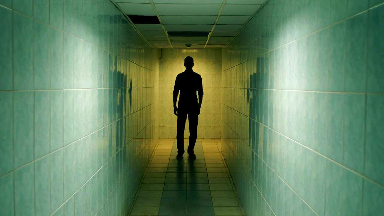 Stock Video Man Walking In A Corrido Animated Wallpaper