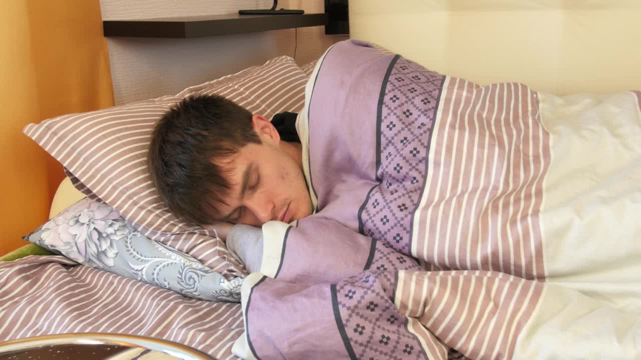 Stock Video Man Waking Up In The Mornin Animated Wallpaper