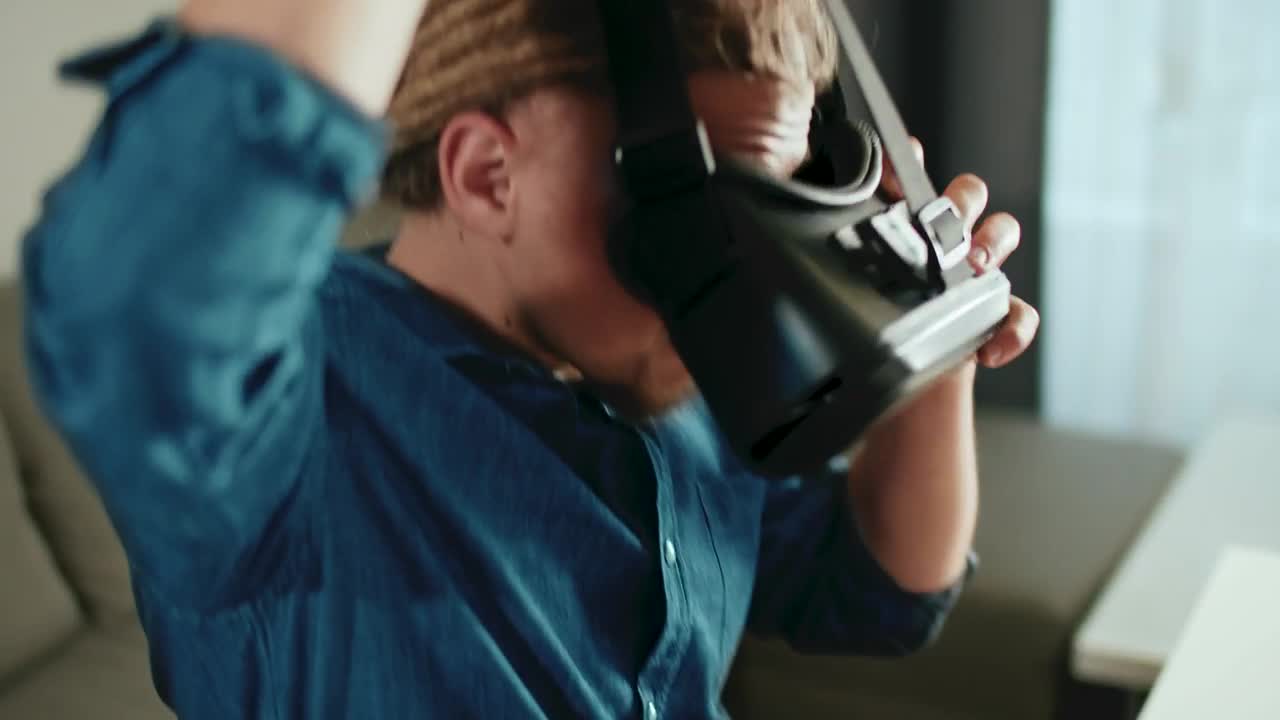 Stock Video Man Uses Vr Technology To Work From Hom Animated Wallpaper