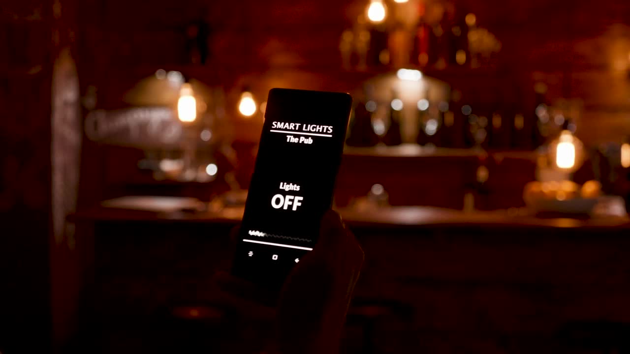 Stock Video Man Uses Innovative App To Turn On Lights In Hi Animated Wallpaper