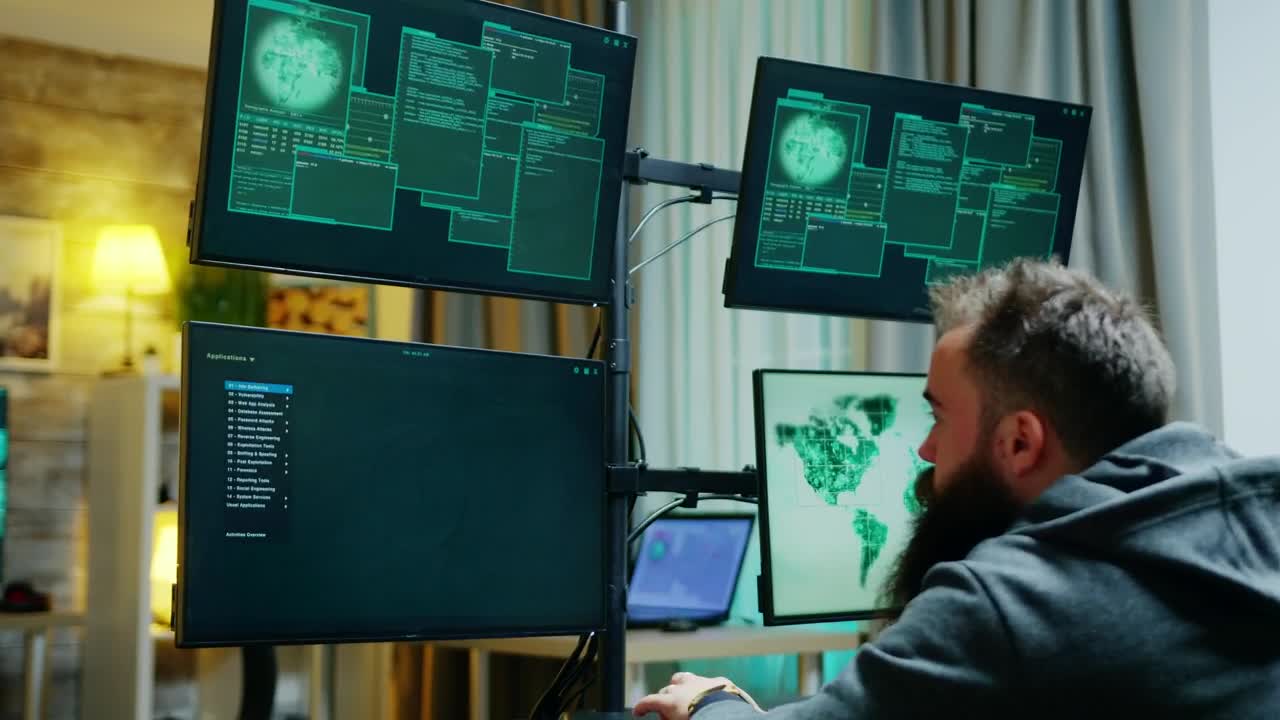 Stock Video Man Trying To Break Into A Syste Animated Wallpaper