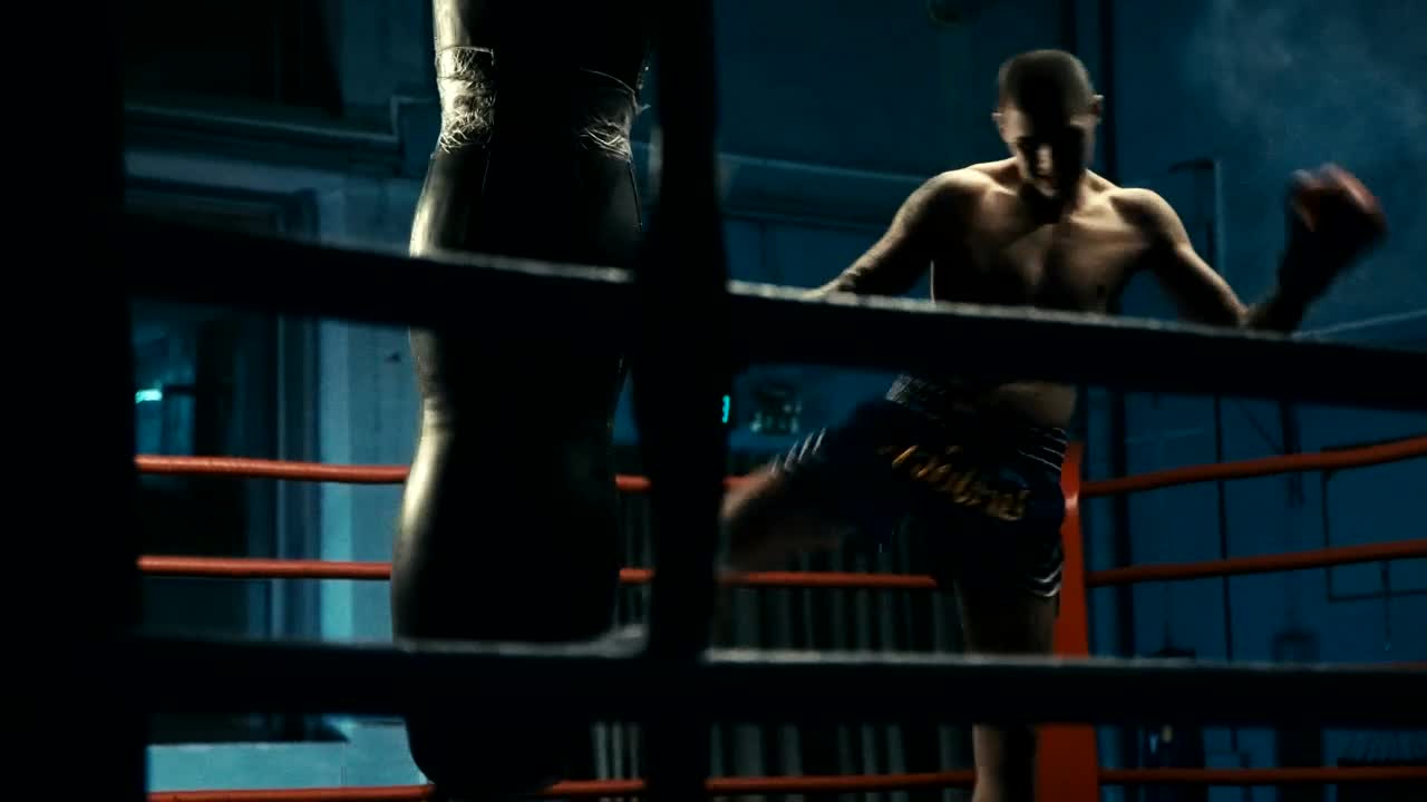Stock Video Man Training With Punching Bag In The Gy Animated Wallpaper