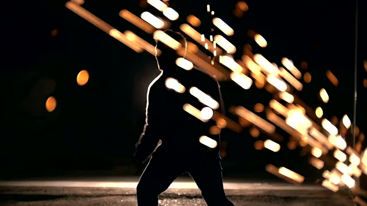 Stock Video Man Training In The Night In An Industrial Environmen Animated Wallpaper