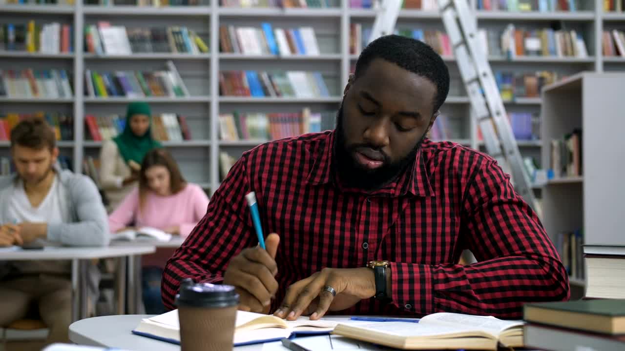 Stock Video Man Tired During Stud Animated Wallpaper