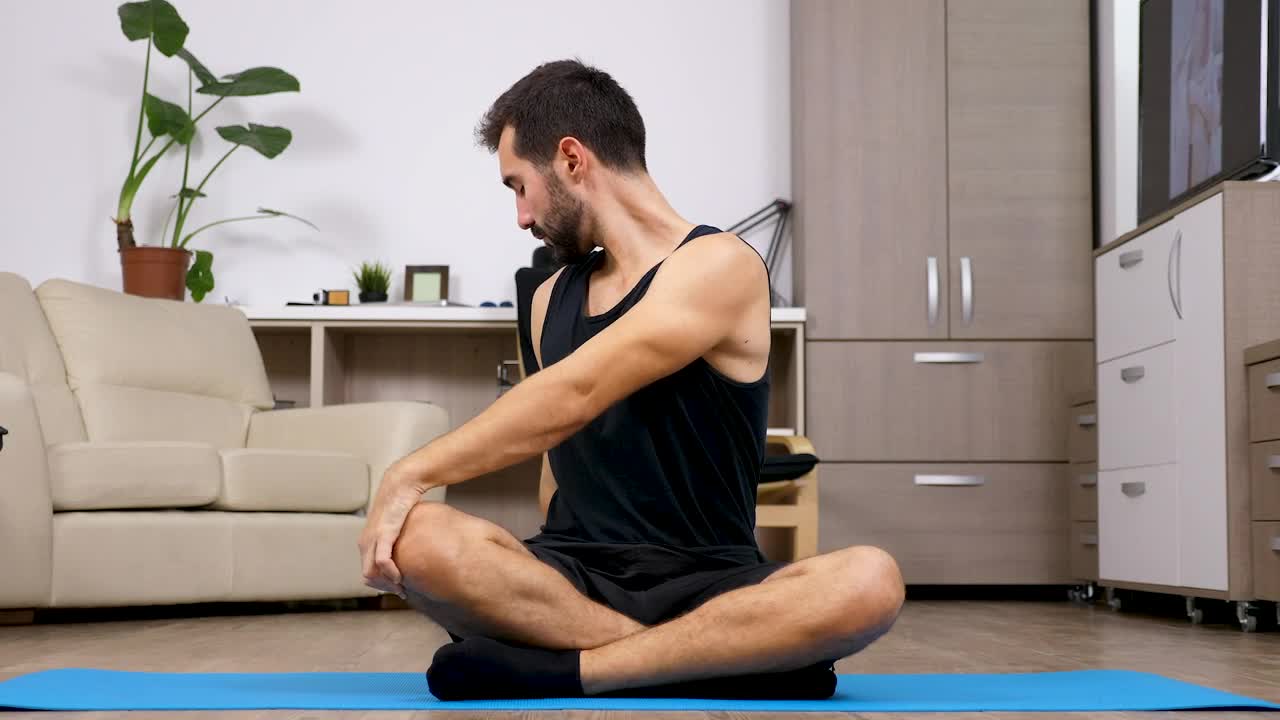 Stock Video Man Stretching On A Ma Animated Wallpaper
