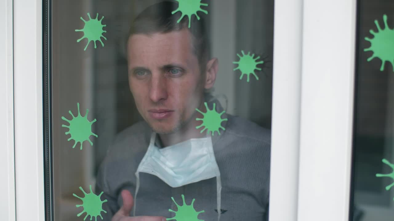 Stock Video Man Sneezing In A Windo Animated Wallpaper