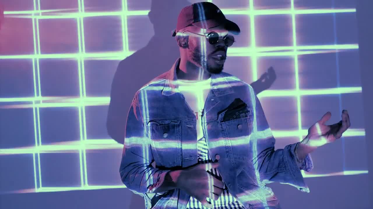 Stock Video Man Simulates Playing Guita Animated Wallpaper