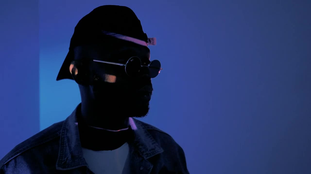 Stock Video Man Shaking Head With Lights Over Hi Animated Wallpaper