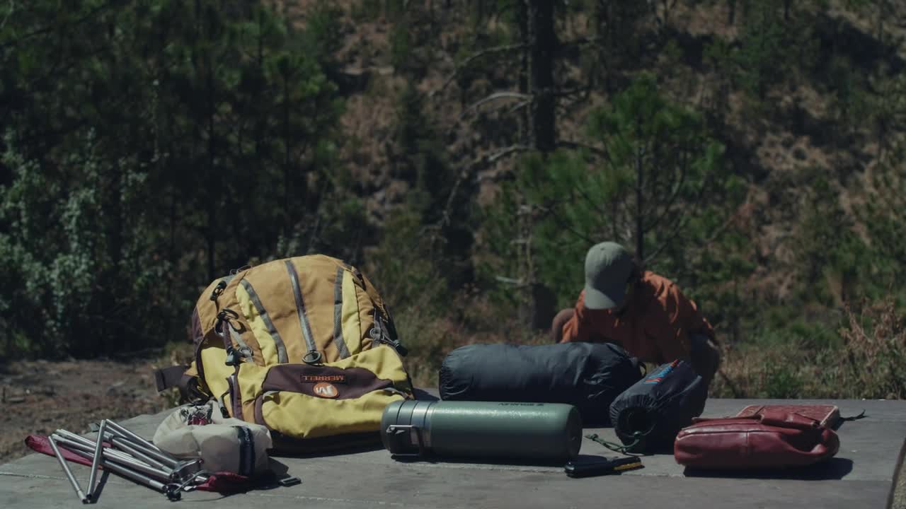 Stock Video Man Setting Up His Cam Animated Wallpaper