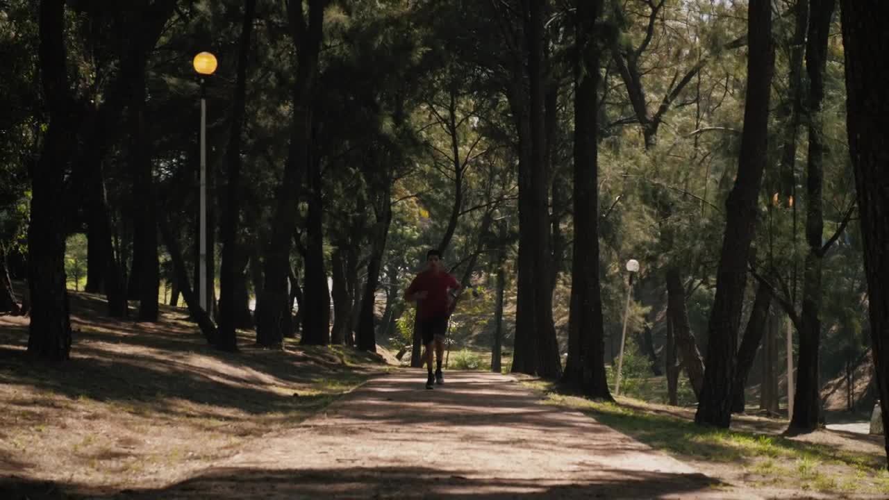 Stock Video Man Running On Trail In The Par Animated Wallpaper