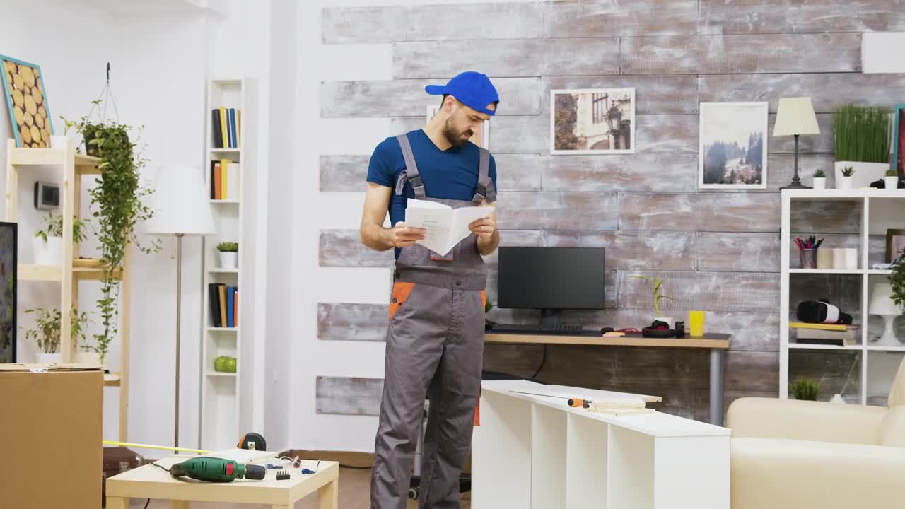 Stock Video Man Reading Instruction Animated Wallpaper