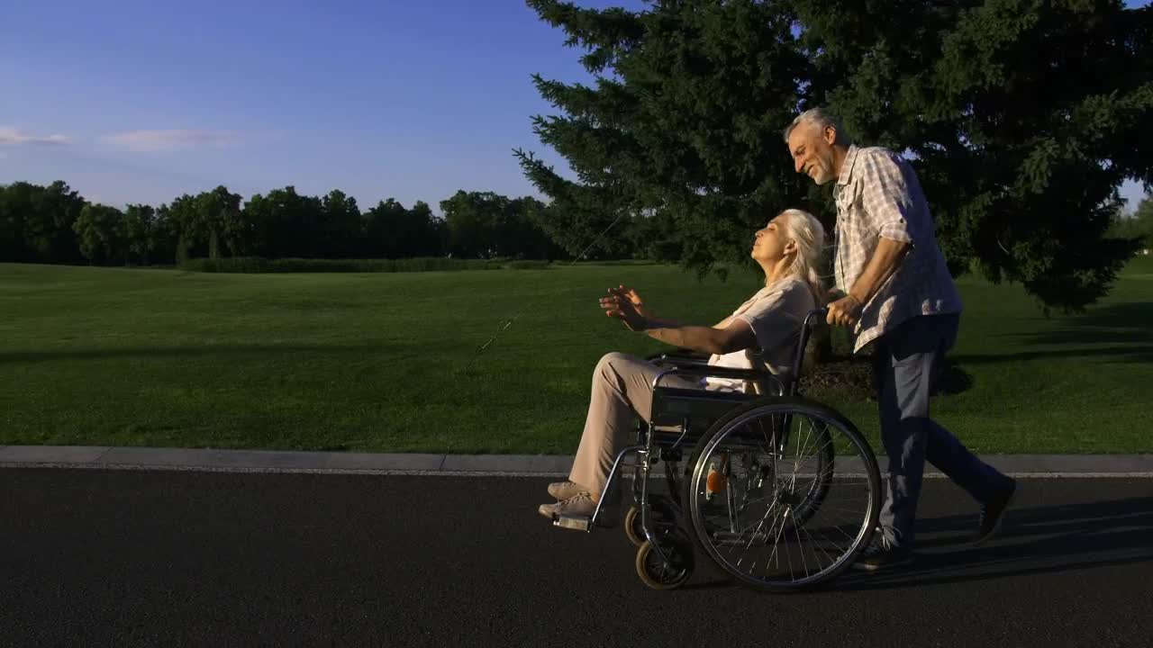 Stock Video Man Pushing His Wife Through The Par Animated Wallpaper
