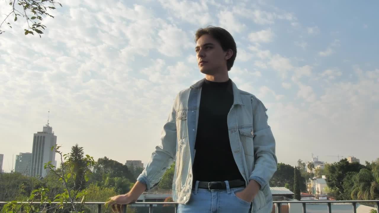 Stock Video Man Posing On The Balcon Animated Wallpaper