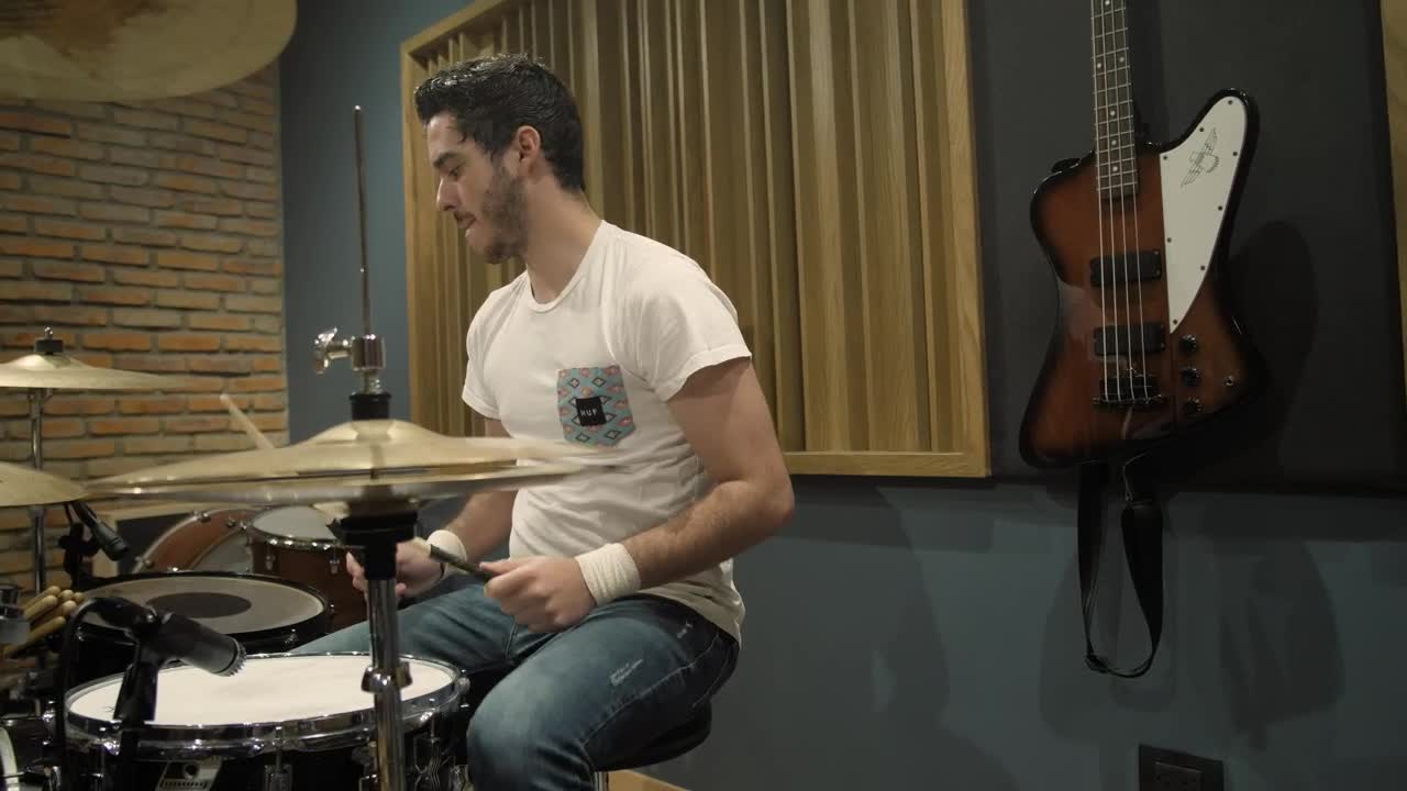 Stock Video Man Playing Drum Animated Wallpaper