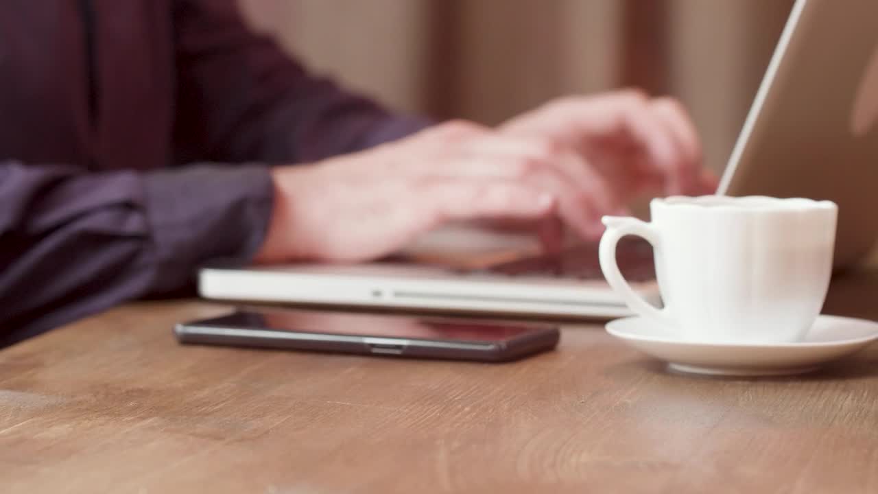 Stock Video Man Pays For Coffee With Mobile Phone Ap Animated Wallpaper