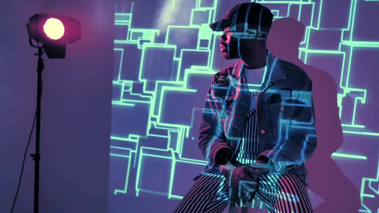 Stock Video Man Next To Floor Lam Animated Wallpaper