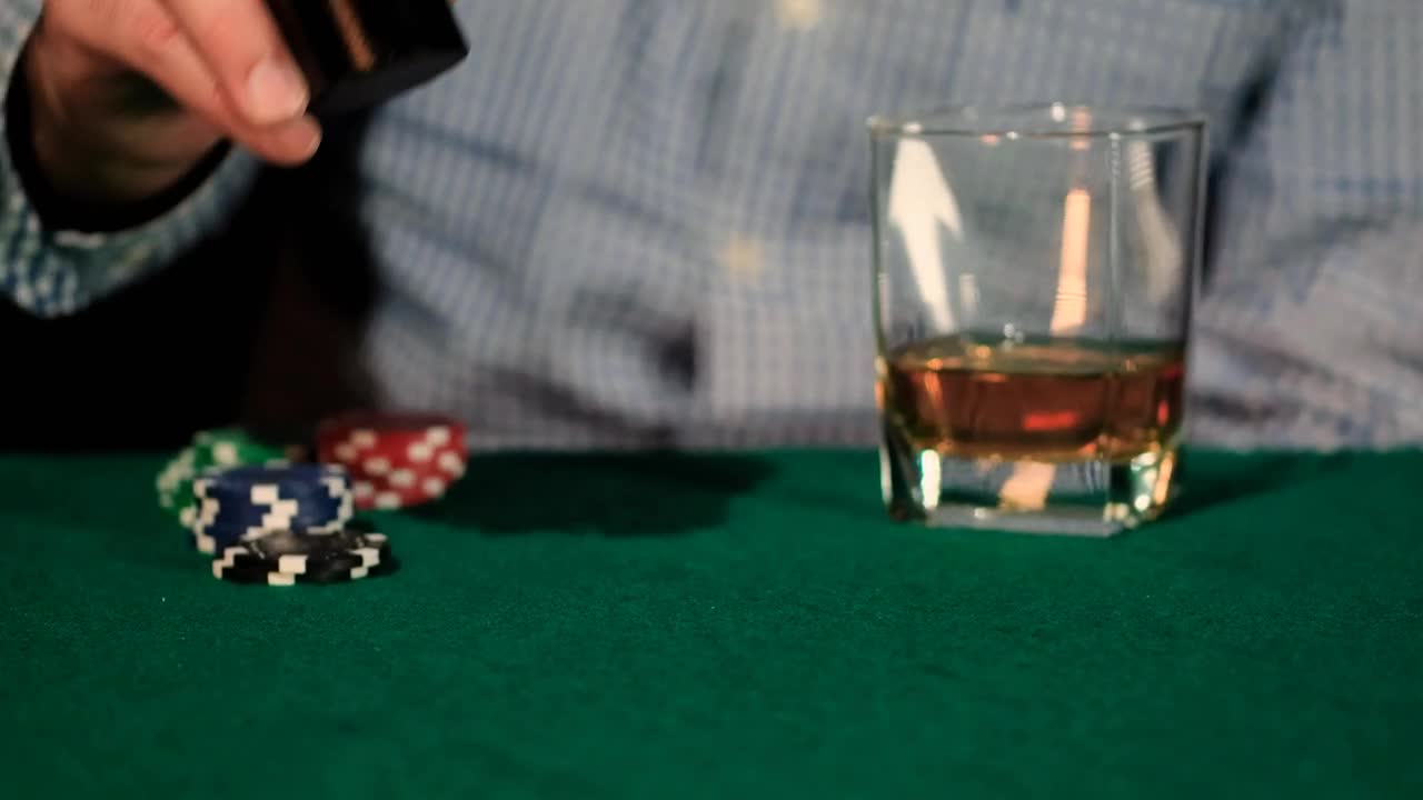 Stock Video Man Mixing Dice In A Gambling Gam Animated Wallpaper